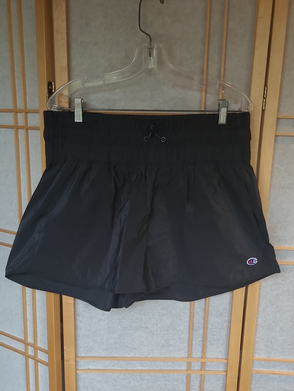 Champion Black Women's Athletic Shorts with Logo